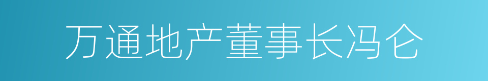 万通地产董事长冯仑的同义词