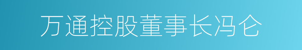 万通控股董事长冯仑的同义词