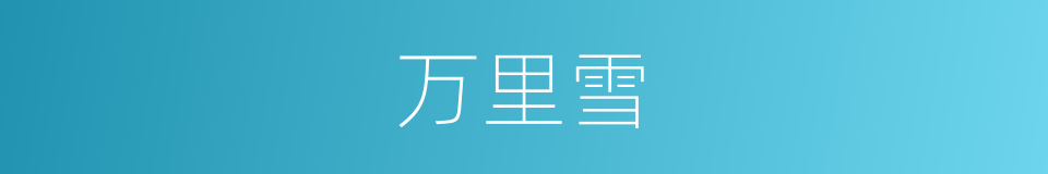 万里雪的同义词