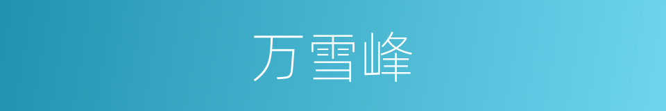 万雪峰的同义词