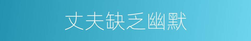 丈夫缺乏幽默的同义词
