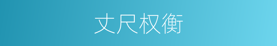 丈尺权衡的意思