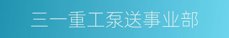 三一重工泵送事业部的同义词