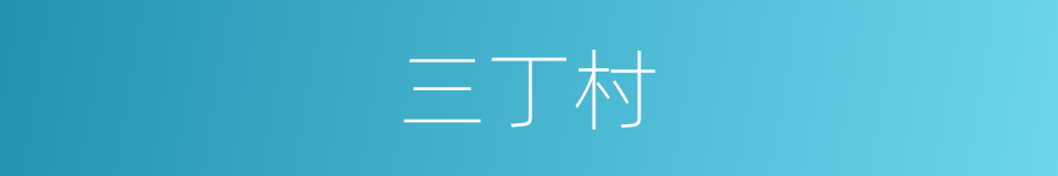 三丁村的同义词
