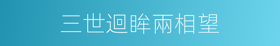 三世迴眸兩相望的同義詞