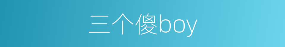 三个傻boy的同义词