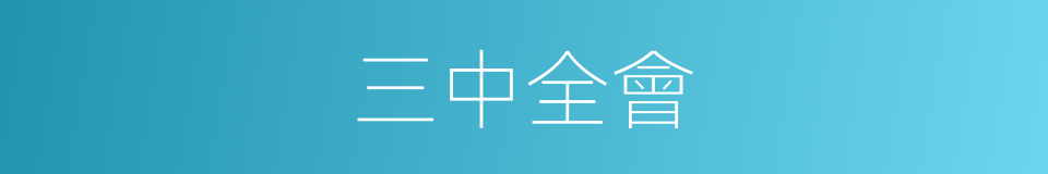 三中全會的意思