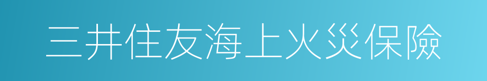 三井住友海上火災保險的同義詞