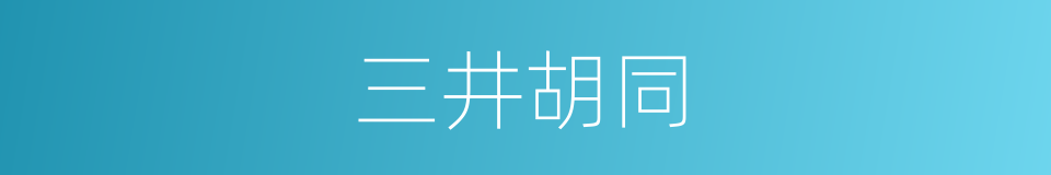 三井胡同的同义词