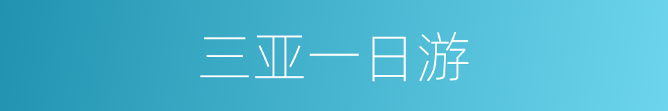 三亚一日游的同义词