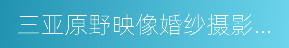 三亚原野映像婚纱摄影工作室的同义词