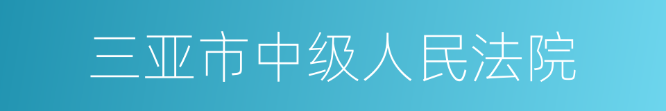 三亚市中级人民法院的同义词