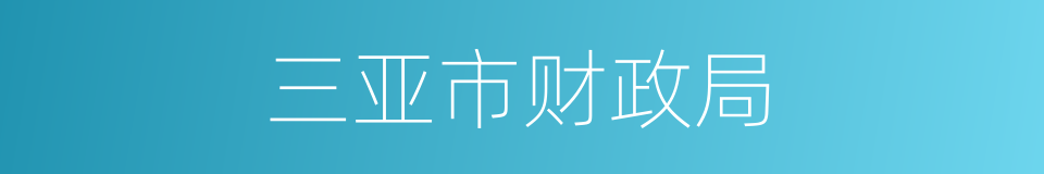 三亚市财政局的同义词