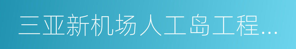三亚新机场人工岛工程海洋环境影响报告书的同义词