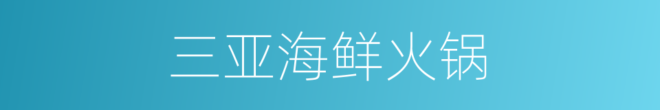 三亚海鲜火锅的同义词