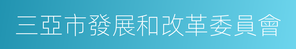 三亞市發展和改革委員會的同義詞