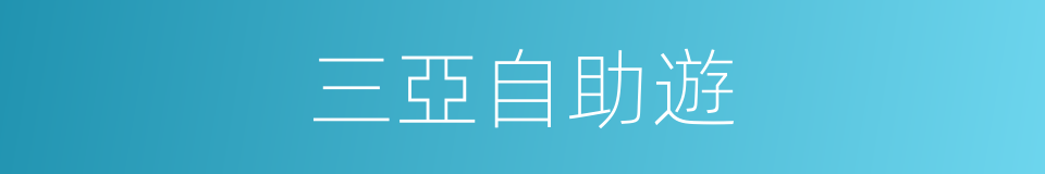 三亞自助遊的同義詞