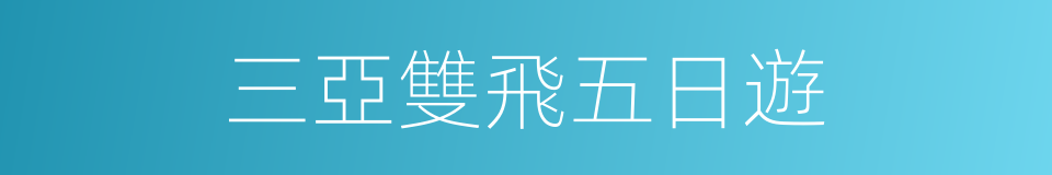 三亞雙飛五日遊的同義詞