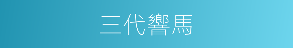 三代響馬的同義詞