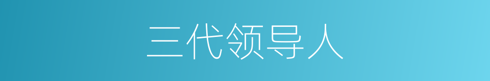 三代领导人的同义词