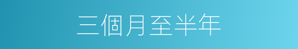 三個月至半年的同義詞