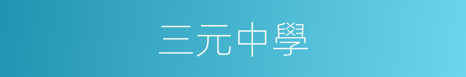 三元中學的同義詞