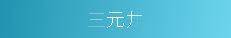 三元井的同义词