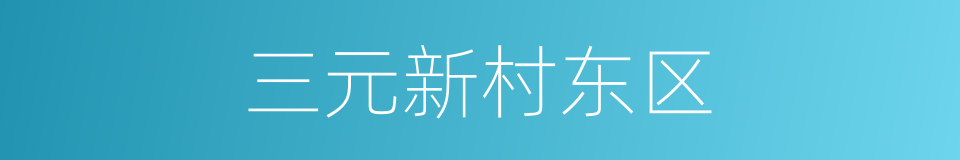 三元新村东区的同义词