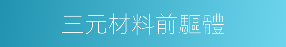 三元材料前驅體的同義詞