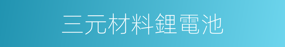 三元材料鋰電池的同義詞