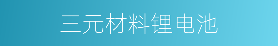 三元材料锂电池的同义词