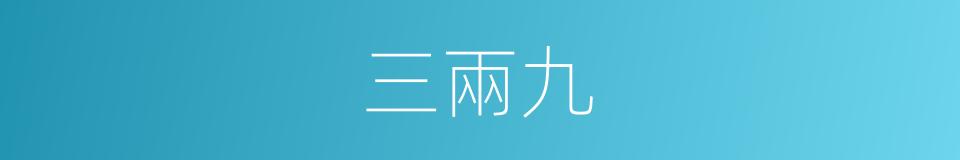 三兩九的同義詞