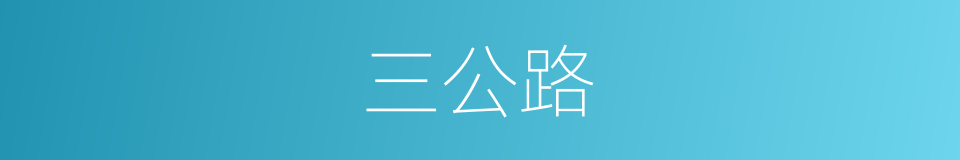 三公路的同义词