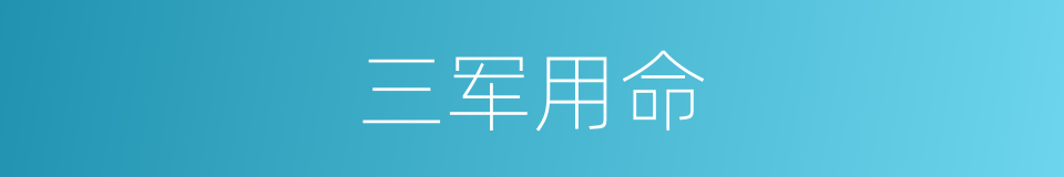 三军用命的意思