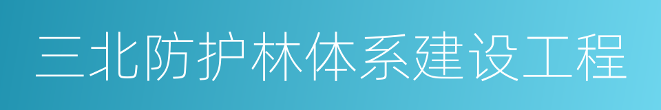 三北防护林体系建设工程的同义词