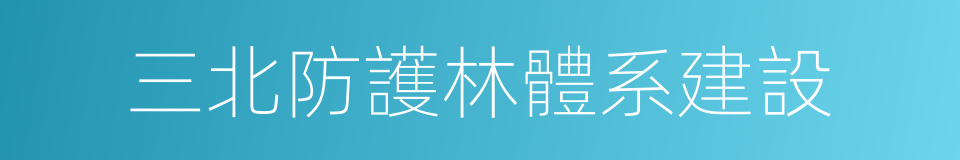 三北防護林體系建設的同義詞