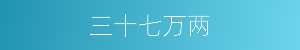 三十七万两的同义词