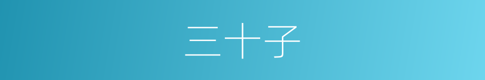 三十子的意思