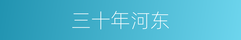 三十年河东的同义词