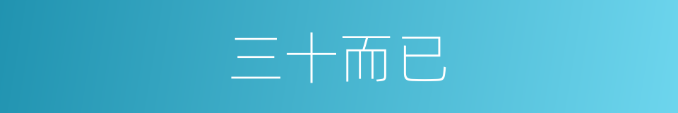 三十而已的同义词