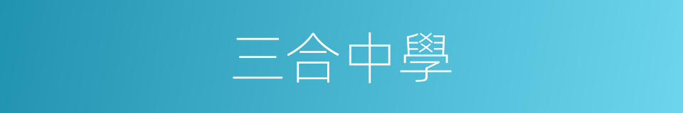 三合中學的同義詞