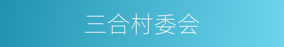 三合村委会的同义词