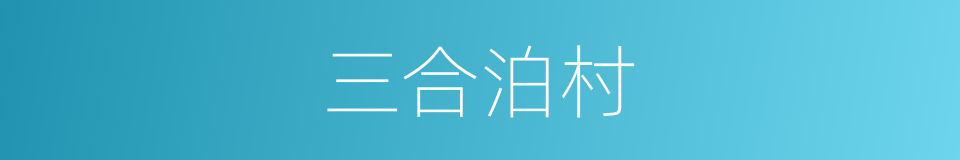 三合泊村的同义词