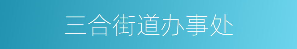 三合街道办事处的同义词