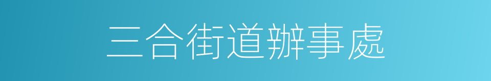 三合街道辦事處的同義詞