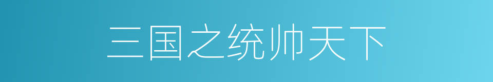三国之统帅天下的同义词