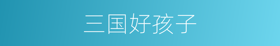 三国好孩子的同义词