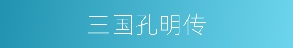 三国孔明传的同义词