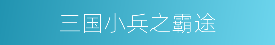 三国小兵之霸途的同义词