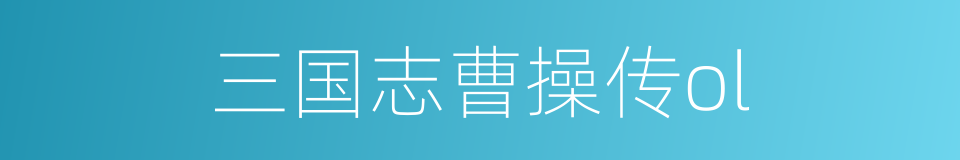 三国志曹操传ol的同义词